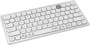 Kensington Multi-Device Dual Bluetooth Wireless Compact Keyboard with Easy-Switch for up to 3 Devices, Windows/Mac/Chrome and iOS Compatible - Silver (K75504US)