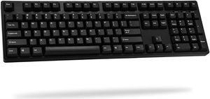 iKBC CD108 v2 Mechanical Keyboard with Cherry MX Silent Red Switch for Windows and Mac, Full Size Ergonomic Keyboard with PBT Double Shot Keycaps for Desktop and Laptop, 108-Key, Black, ANSI/US