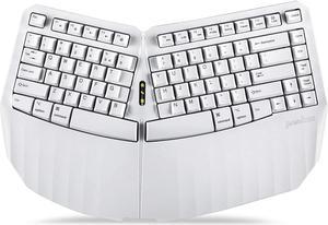 Perixx PERIBOARD613W Compact Wireless Ergonomic Split Keyboard with Dual 24G and Bluetooth Mode  Compatible with Windows 10 and Mac OS X  White  US English