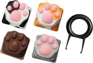 ZOMOPLUS Cute Cat Paw KeycapSquishy Paw Custom Keycap1pc Keycap for Mechanical KeyboardSuitable for Cherry MXGateron SwitchesESC Key Keycap 4 Pack