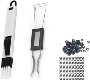 Keyboard Cleaning Tool Kit, Keyboard Cap Remover, Stainless Steel Keyboard Puller Keycap Removal Tool, Window Door Track Cleaning Brush, 200 o-Ring Switch Dampeners Thick (MULTI)