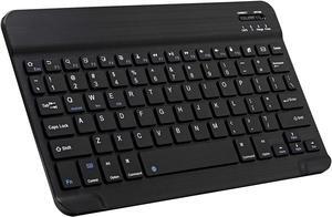 Ultra-Slim Bluetooth Keyboard Portable Mini Wireless Keyboard Rechargeable for Apple iPad iPhone Samsung Tablet Phone Smartphone iOS Android Windows (10 inch Black)