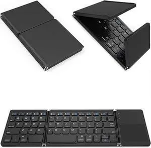 Foldable Bluetooth Keyboard Works For Samsung Galaxy Note 20/Ultra/Edge/5G/Note20 Dual Mode Bluetooth & Usb Wired Rechargable Portable Mini Bt Wireless Keyboard With Touchpad Mouse!