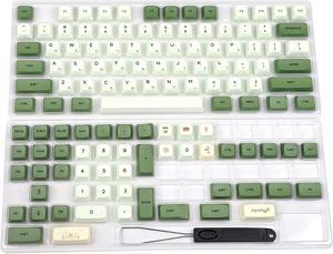 Matcha Dye Sub ZDA PBT Keycap Similar to XDA Japanese Korean Russian for MX Keyboard 104 87 61 Melody 96 KBD75 ID80 GK64 Tada68（Only Keycap） (Matcha Korean Base Kit)