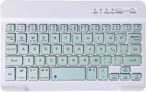 Ultra-Slim Bluetooth Keyboard Portable Rechargeable Wireless Keyboard Compact for Android Windows Tablet Cell Phone iOS iPhone iPad, iPad Pro, iPad Air, iPad Mini, MacBook Pro Air (Small Size Green)