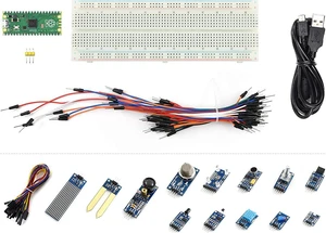 Waveshare Compatible with Raspberry Pi Pico A Low-Cost High-Performance Microcontroller Board with Flexible Digital Interfaces Incorporates RP2040 Microcontroller Chipn (with Sensor-Kit)(19 Items) Waveshare Compatible with Raspberry Pi Pico A Low-Cost High-Performance Microcontroller Board with Flexible Digital Interfaces Incorporates RP2040 Microcontroller Chipn (with Sensor-Kit)(19 Items)