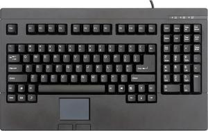 SolidTek KB-730BU Rackmount USB Keyboard with Touchpad, Black