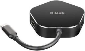 D-Link USB-C DUB-M420-US USB Hub, Black