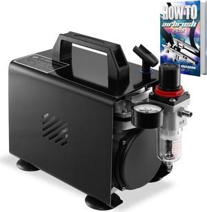 PointZero Multi-Purpose Dual-Action Airbrush Set - Mini Compressor Kit