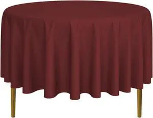 Lann's Linens - 90" Round Premium Tablecloth for Wedding / Banquet / Restaurant - Polyester Fabric Table Cloth - Burgundy