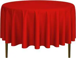 Lann's Linens - 90" Round Premium Tablecloth for Wedding / Banquet / Restaurant - Polyester Fabric Table Cloth - Red