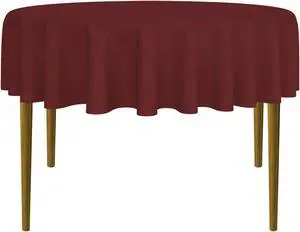 Lann's Linens - 70" Round Premium Tablecloth for Wedding / Banquet / Restaurant - Polyester Fabric Table Cloth - Burgundy