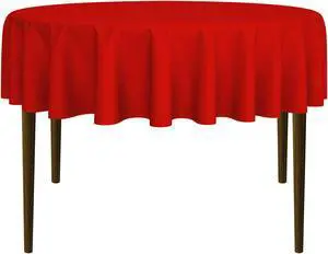 Lann's Linens - 70" Round Premium Tablecloth for Wedding / Banquet / Restaurant - Polyester Fabric Table Cloth - Red