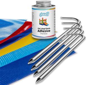 Cloud 9 Professional Vinyl Repair Patch Kit for Inflatable Bounce House with Hold Down Stakes