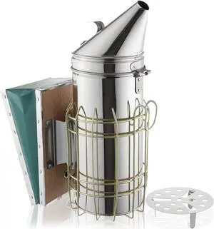 Honey Keeper 12-1/2 inch Bee Hive Smoker, Stainless Steel with Heat Shield, Beekeeping Equipment Honey Keeper 12-1/2 inch Bee Hive Smoker, Stainless Steel with Heat Shield, Beekeeping Equipment