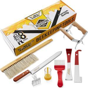 Honey Keeper 8-Piece Beekeeping Tool Kit - Essential Starter Supplies for Beginner Beekeepers