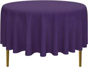 Lann's Linens - 90" Round Premium Tablecloth for Wedding / Banquet / Restaurant - Polyester Fabric Table Cloth - Purple