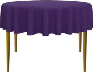 Lann's Linens - 70" Round Premium Tablecloth for Wedding / Banquet / Restaurant - Polyester Fabric Table Cloth - Purple