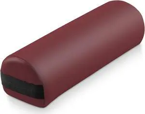 Saloniture 3/4 Jumbo Round Massage Table Bolster Pillow Pad - 26 x 9 x 6-1/4 Inch - Burgundy