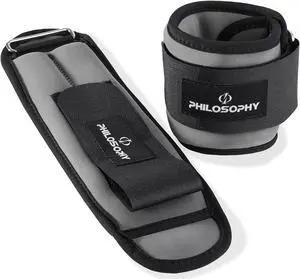 Philosophy Gym Adjustable Ankle/Wrist Weights, Set of 2 - 1 lb Each, 2 lb Total for Strength Training and Fitness