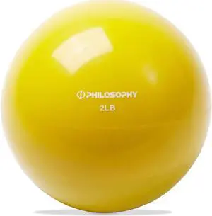 Philosophy Gym Toning Ball, 2 LB, Yellow - Soft Weighted Mini Medicine Ball