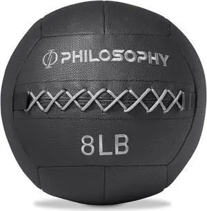 Philosophy Gym Wall Ball, 8 LB - Soft Shell Weighted Medicine Ball with Non-Slip Grip