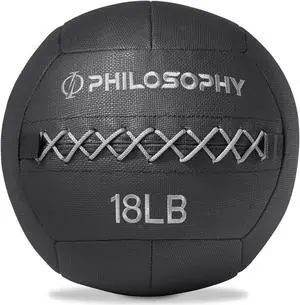 Philosophy Gym Wall Ball, 18 LB - Soft Shell Weighted Medicine Ball with Non-Slip Grip