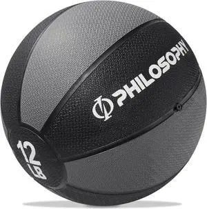 Philosophy Gym Medicine Ball, 12 LB - Weighted Fitness Non-Slip Ball