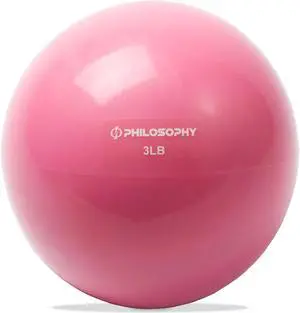 Philosophy Gym Toning Ball, 3 LB, Pink - Soft Weighted Mini Medicine Ball