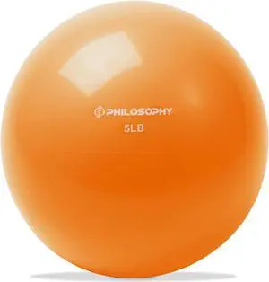 Philosophy Gym Toning Ball, 5 LB, Orange - Soft Weighted Mini Medicine Ball