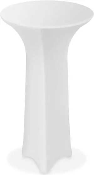 Lann's Linens - 30" Round Highboy Cocktail Table Cover, Stretch Spandex Fitted Tablecloth - White