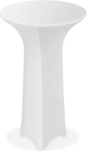 Lann's Linens - 32" Round Highboy Cocktail Table Cover, Stretch Spandex Fitted Tablecloth - White