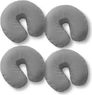Saloniture 4-Pack Premium Microfiber Face Cradle Covers - Ultra Soft Fitted Massage Table Cradle Cover - Gray