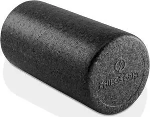 Philosophy Gym 12" High-Density Foam Roller for Exercise, Massage, Muscle Recovery - Round, Black