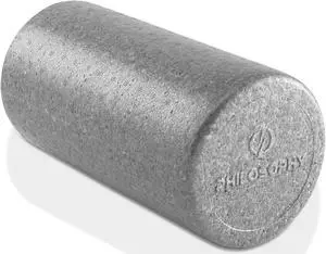 Philosophy Gym 12" High-Density Foam Roller for Exercise, Massage, Muscle Recovery - Round, Gray
