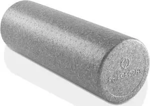 Philosophy Gym 18" High-Density Foam Roller for Exercise, Massage, Muscle Recovery - Round, Gray