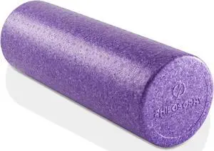 Philosophy Gym 18" High-Density Foam Roller for Exercise, Massage, Muscle Recovery - Round, Purple