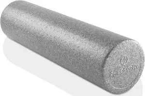 Philosophy Gym 24" High-Density Foam Roller for Exercise, Massage, Muscle Recovery - Round, Gray