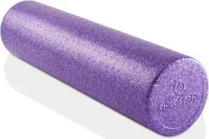 Philosophy Gym 24" High-Density Foam Roller for Exercise, Massage, Muscle Recovery - Round Purple