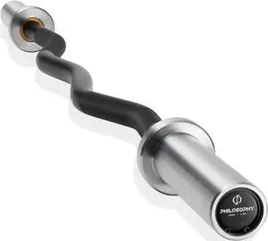 Philosophy Gym 47" EZ Curl Olympic Barbell - 9.3KG 28mm 400LB Capacity 4 Needle Bearing 2" Weightlifting Bar