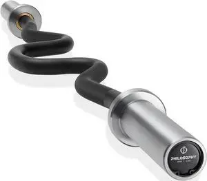 Philosophy Gym 47" Super Curl Olympic Barbell -9.5KG 28mm Grip 400LB Capacity 4 Needle Bearing 2" Weightlifting Bar