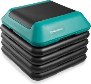 Philosophy Gym Aerobic Exercise Adjustable High Step Platform, with 4 Risers Included - Green