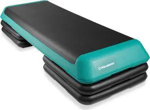 Philosophy Gym Aerobic Exercise Adjustable Step Platform, Health Club Size, with 4 Risers - Green