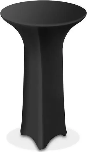 Lann's Linens - 32" Round Highboy Cocktail Table Cover, Stretch Spandex Fitted Tablecloth - Black