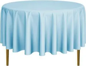 Lann's Linens - 90" Round Premium Tablecloth for Wedding / Banquet / Restaurant - Polyester Fabric Table Cloth - Baby Blue