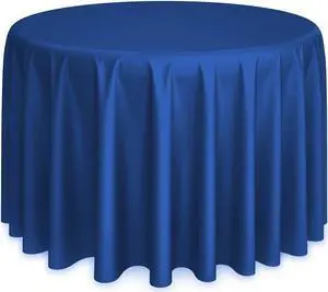 Lann's Linens - 120" Round Premium Tablecloth for Wedding / Banquet / Restaurant - Polyester Fabric Table Cloth - Royal Blue