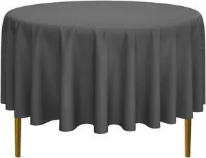 Lann's Linens - 90" Round Premium Tablecloth for Wedding / Banquet / Restaurant - Polyester Fabric Table Cloth - Dark Gray
