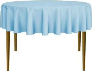 Lann's Linens - 70" Round Premium Tablecloth for Wedding / Banquet / Restaurant - Polyester Fabric Table Cloth - Baby Blue