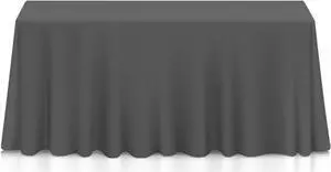 Lann's Linens - 90" x 132" Premium Tablecloth for Wedding / Banquet / Restaurant - Rectangular Polyester Fabric Table Cloth - Dark Gray