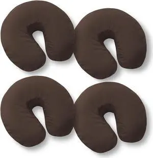 Saloniture 4-Pack Premium Microfiber Face Cradle Covers - Ultra Soft Fitted Massage Table Cradle Cover - Chocolate Brown